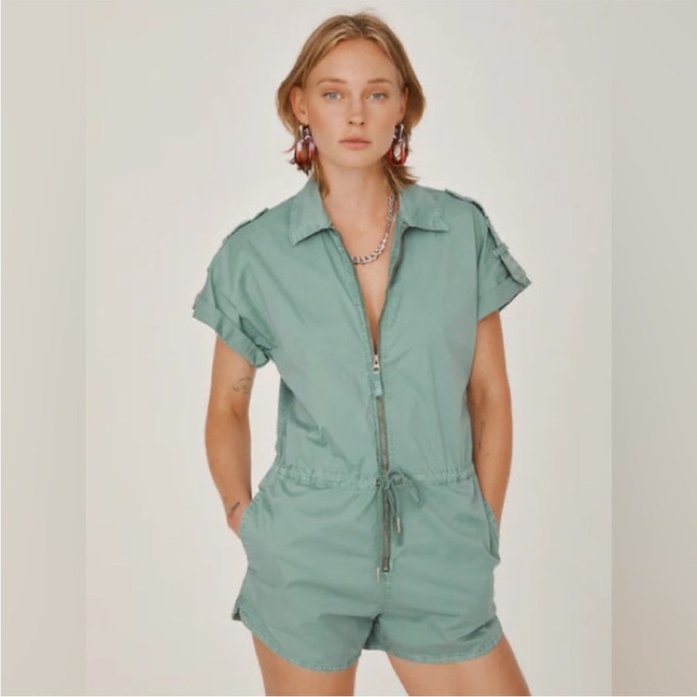 Pistola Green Zip-Up Romper